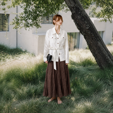 Linen Single-Breasted Workwear Jacket