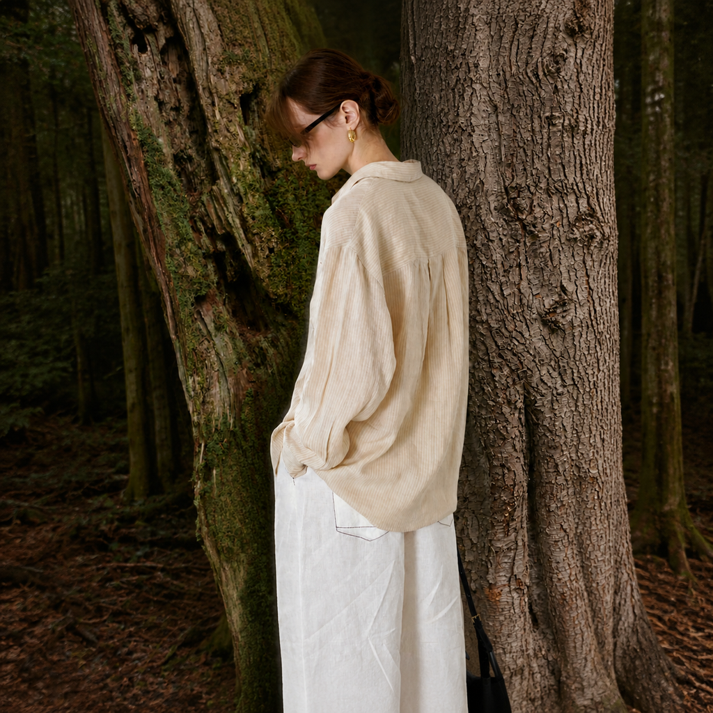 Striped Lyocell Linen Shirt
