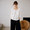 Hemp Cotton V-Neck 3/4 Sleeve Top