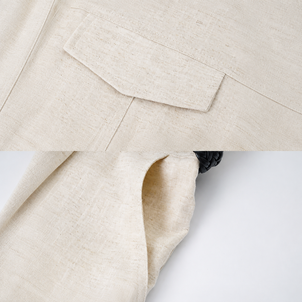 Retro Pure Linen Shirt Dress