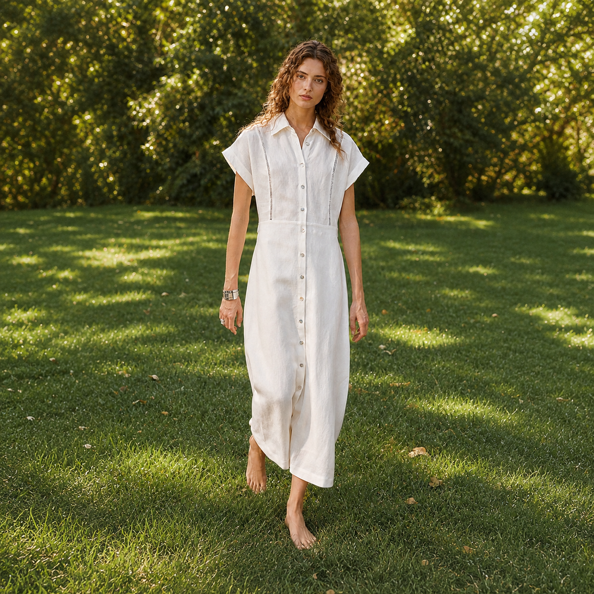 Cotton Linen Shirt Dress