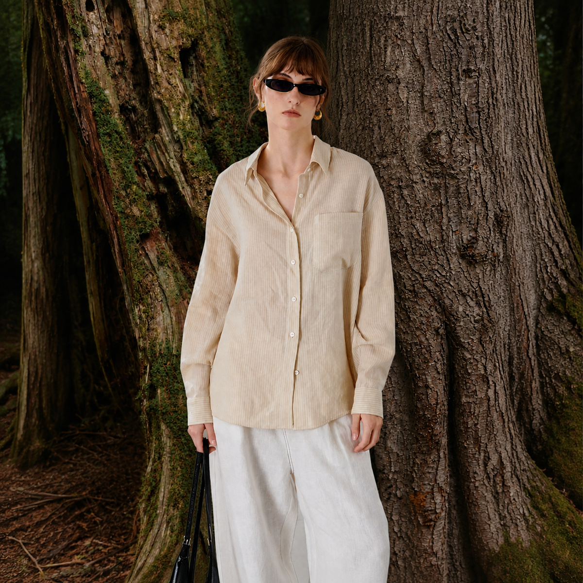 Striped Lyocell Linen Shirt