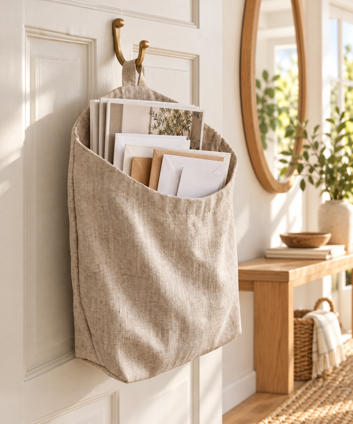Linen Hanging Storage Bag — Natural — image 2