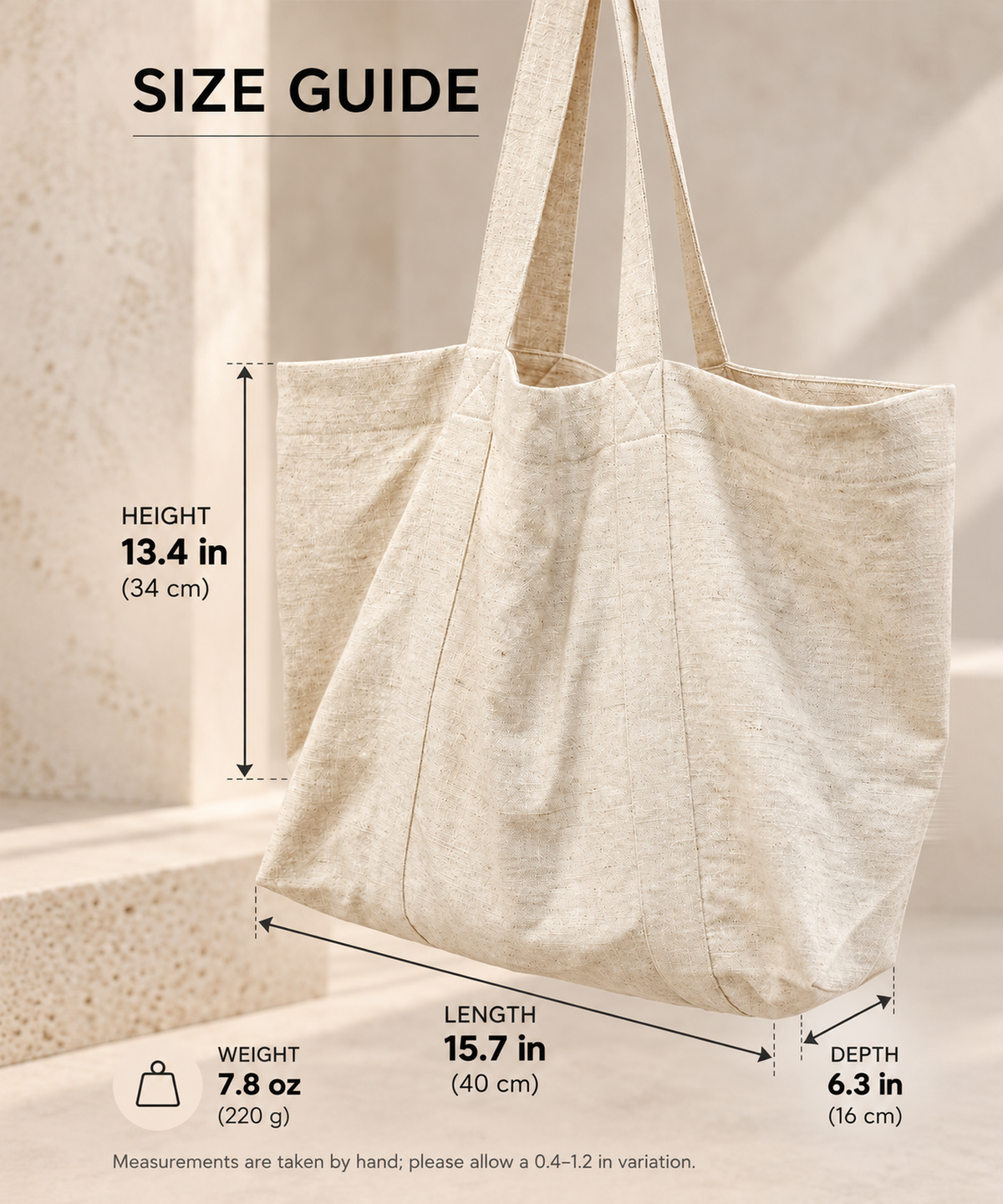 Large Canvas Tote Bag — Khaki — image 4