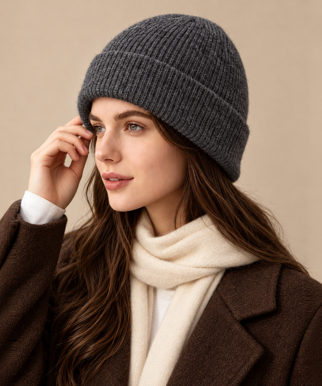 Winter Knit Hat — Black — image 2