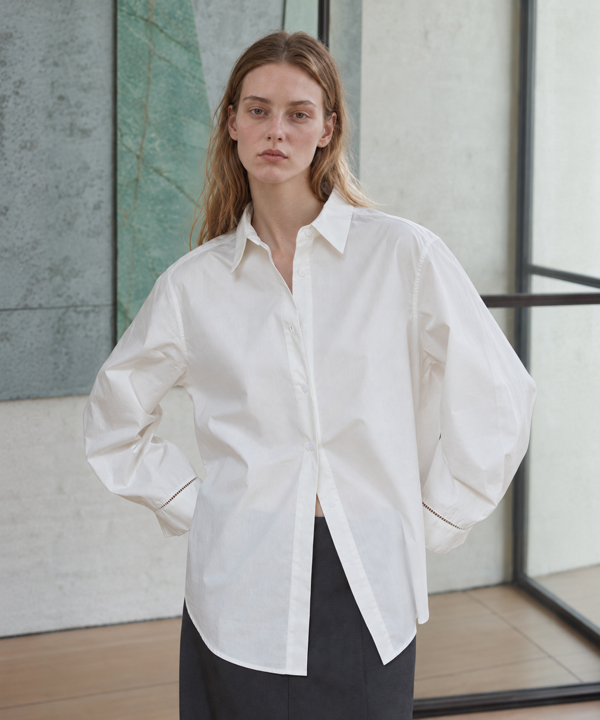 Cotton White Shirt — White — image 1