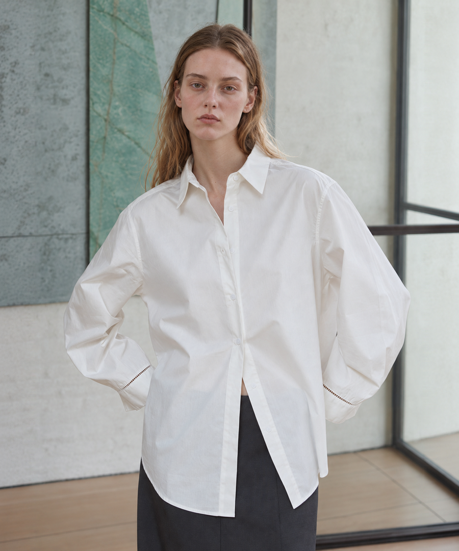 Cotton White Shirt — White — image 1