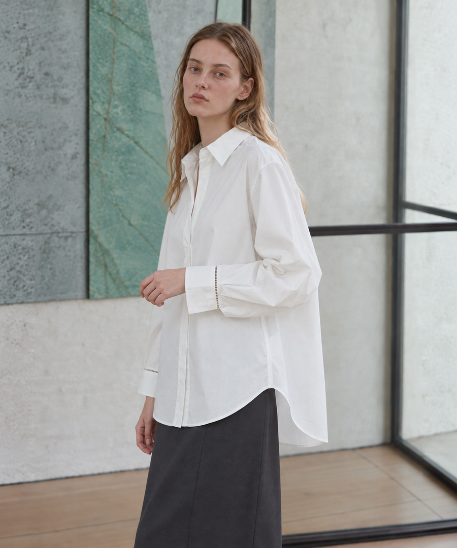 Cotton White Shirt — White — image 2