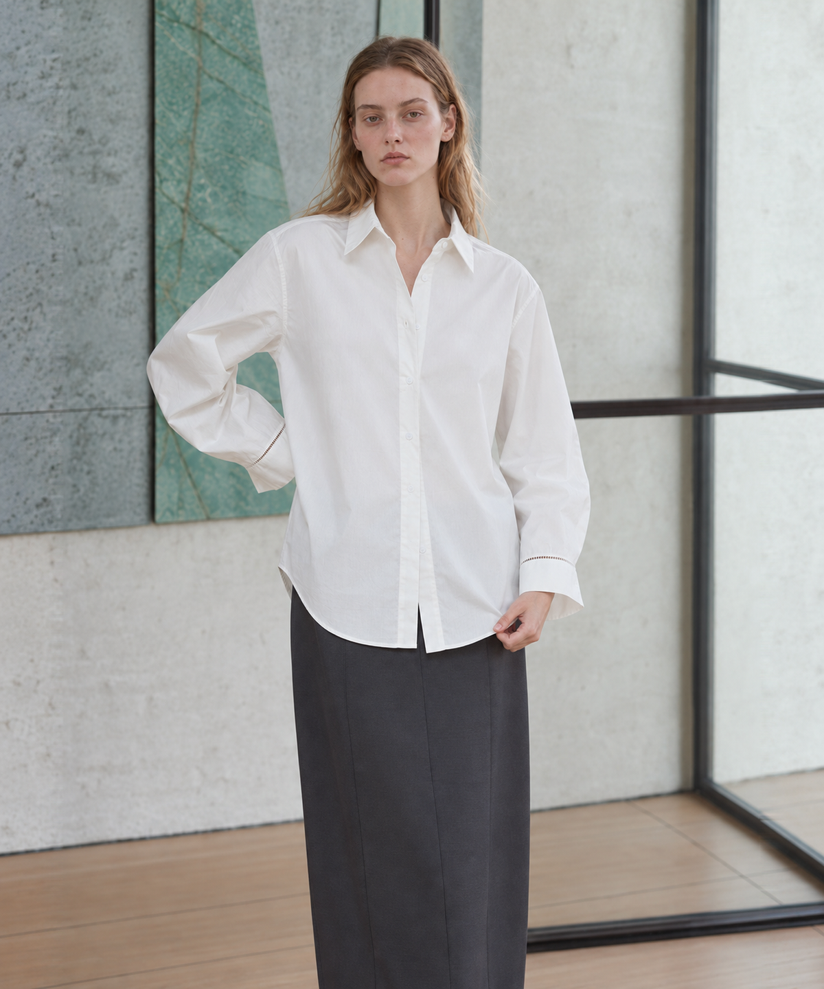 Cotton White Shirt — White — image 3