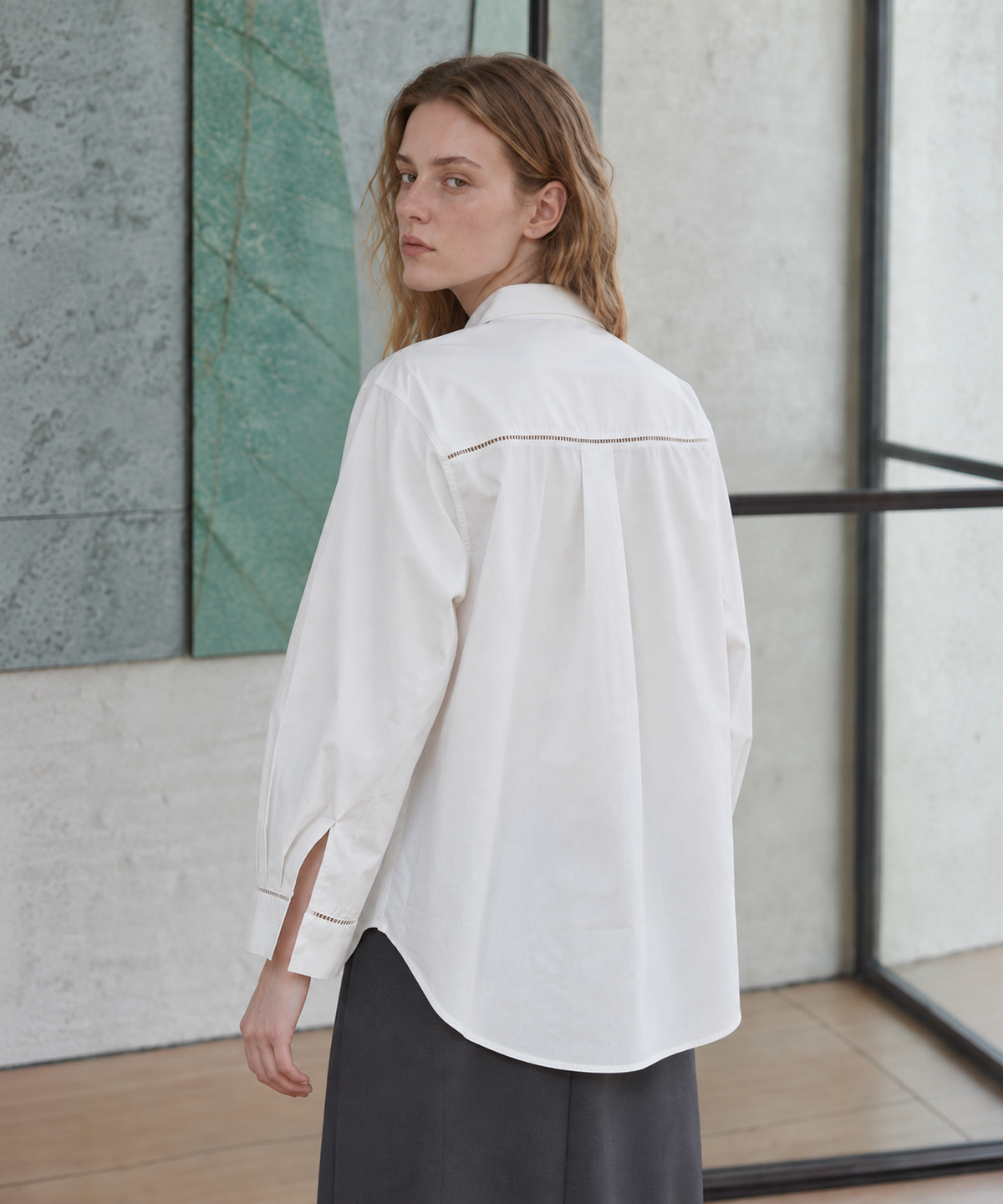 Cotton White Shirt — White — image 5