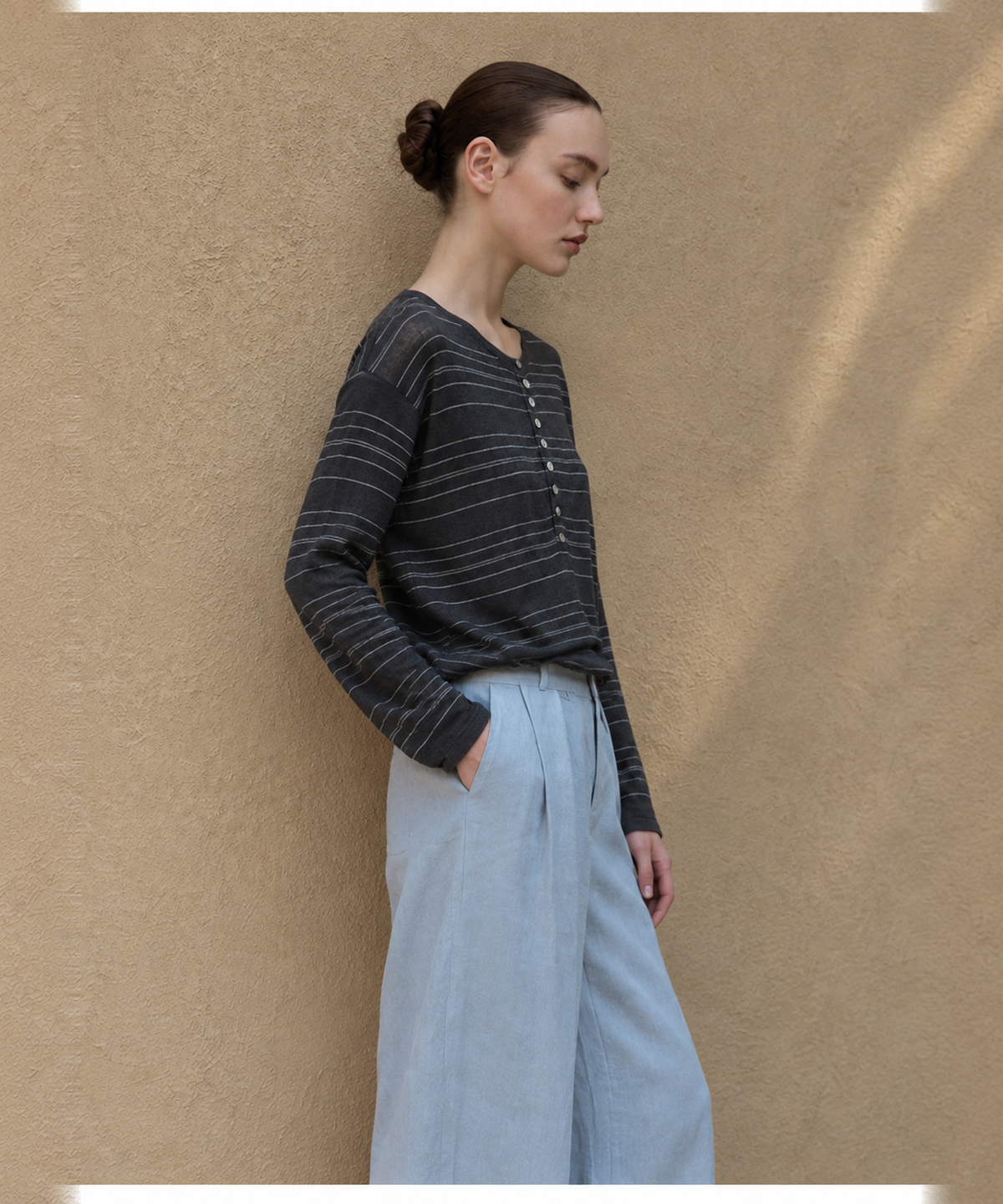 Striped Wool Sweater — Charcoal Stripe — image 4
