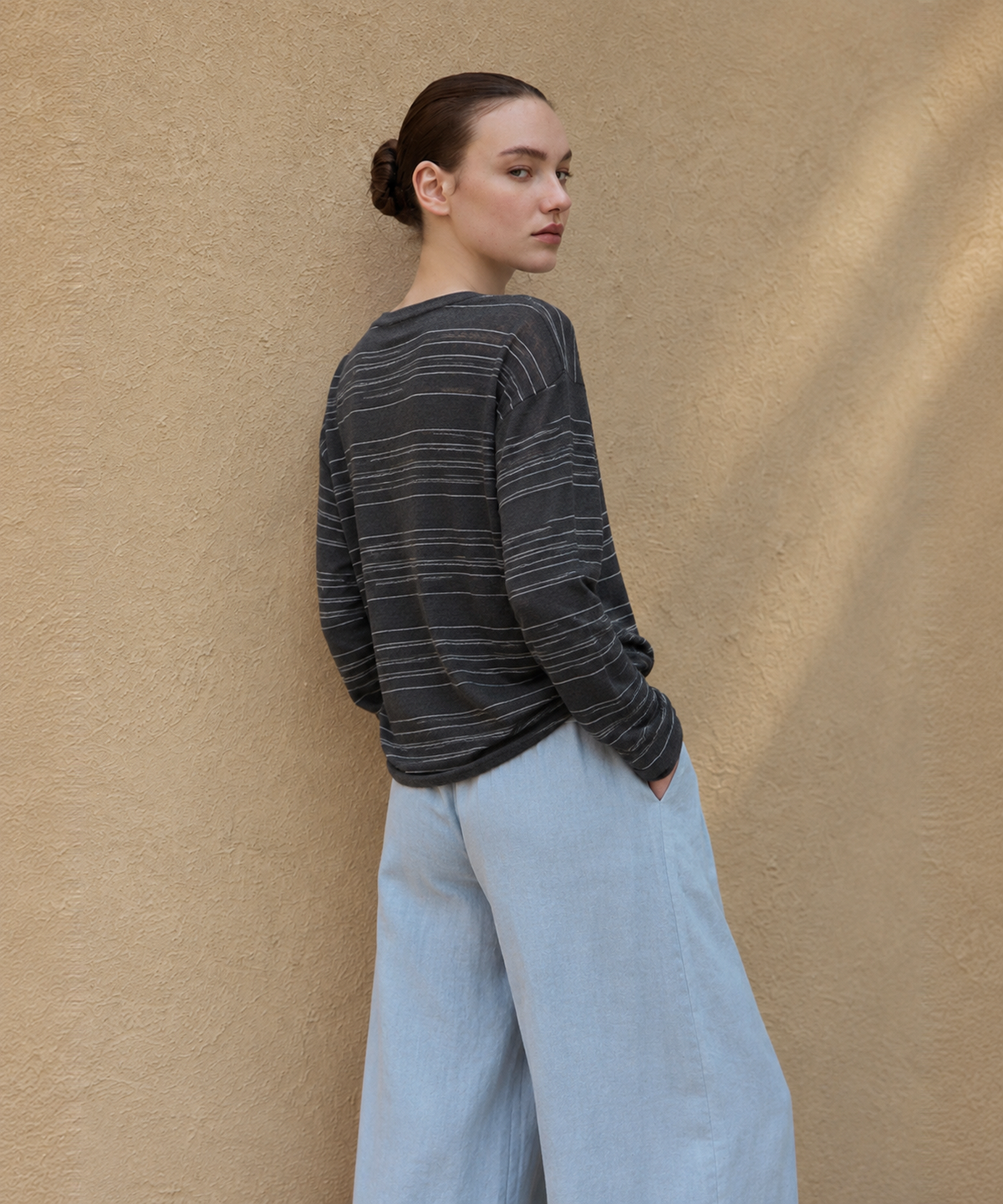 Striped Wool Sweater — Charcoal Stripe — image 5