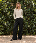Cashmere-Blend Openwork Sweater — Ivory — image 1