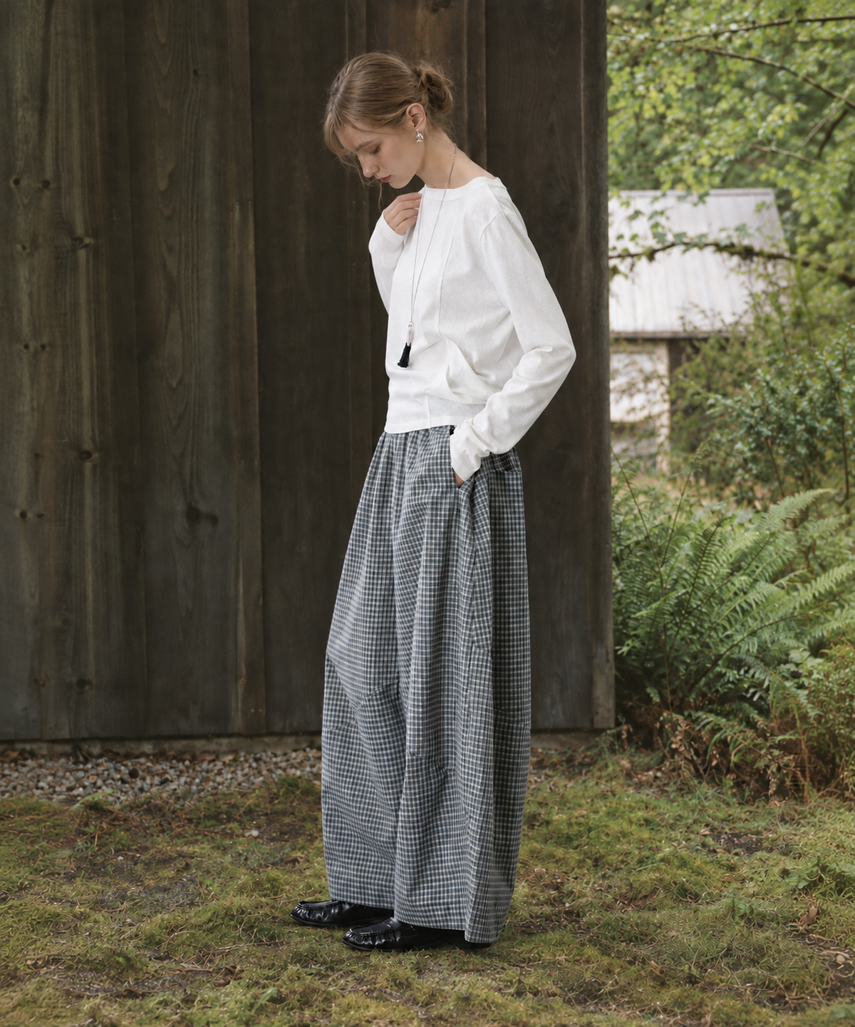 Asymmetrical Long Sleeve Top — White — image 5