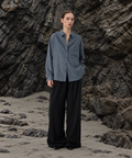 Striped Lyocell Linen Shirt — Blue Stripe — image 2