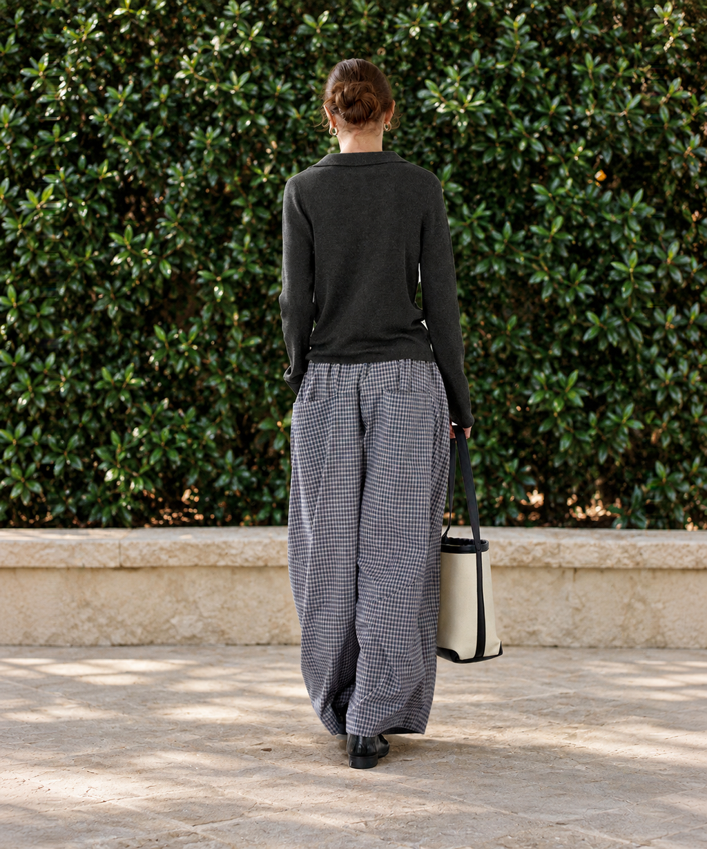 Old Money V-Neck Knit Top — Black — image 5
