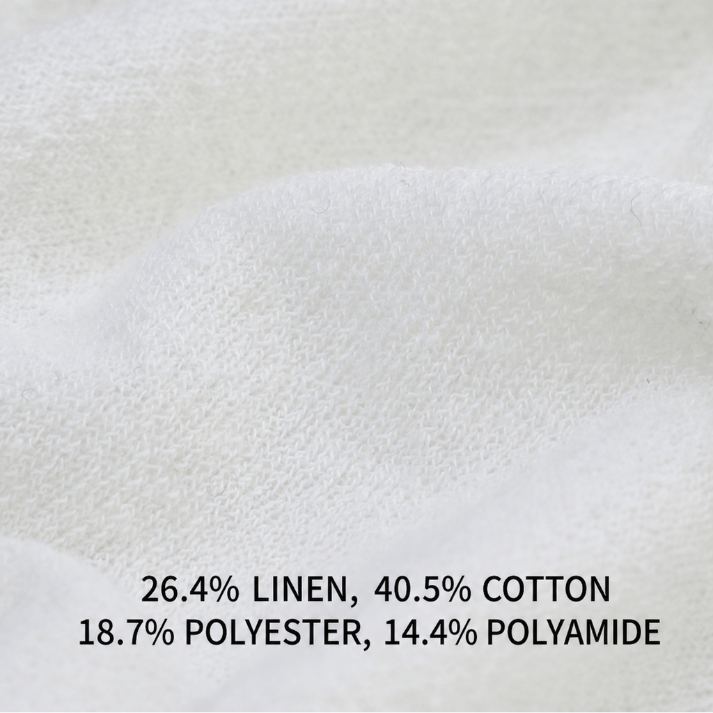 Linen-Cotton Cowl-Neck Long Sleeve Top